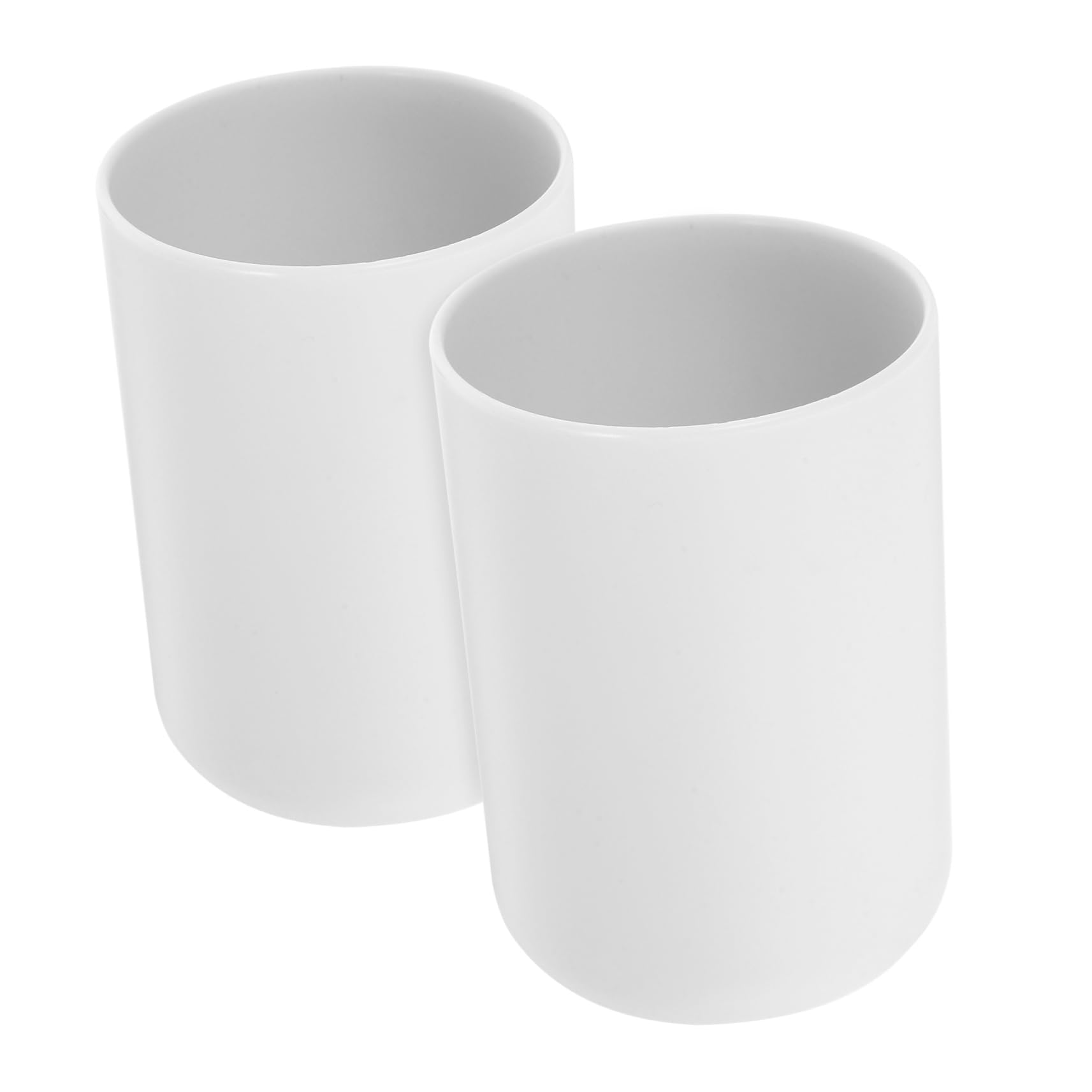 WOONEKY Bathroom Cup Toothbrush Holder 2pcs Reusable Round Design Ideal for Travel
