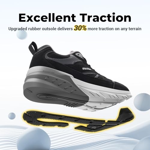 Image of FitVille Wide Walking Shoes for Men Extra Wide Width Sneakers with Arch Support for Flat Feet Heel Pain Relief Plantar Fasciitis - Rebound NEO V1