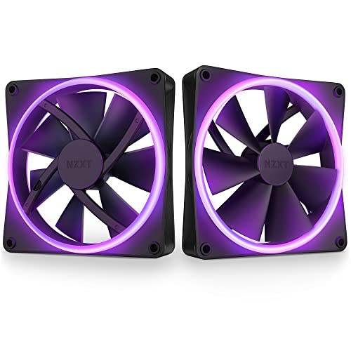 Image of NZXT RGB Twin 140mm Dual-Sided RGB Fans with Controller and RGB & Fan Controller - 20 LEDs Per Fan