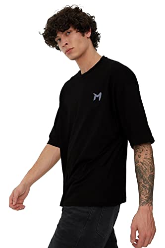 Image of Solid Baggy & Dropshoulder Oversized T-Shirt for Men
