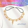 Jovono Chaîne de tête bohème avec perles dorées - Accessoires de cheveux pour femmes et filles #1