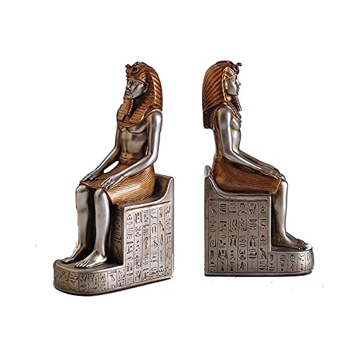 personnalité Office Desktop Accueil Décoration Ornements Statue Egyptien Décoration King Pharaon Sculpture Artisanat Ancien Égyptien Deux Ornements Ornements Décorations de bureau pour Table Top Décor