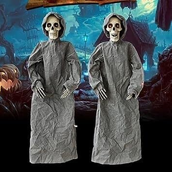 ハロウィンハンギングスケルトン、ハンギングハロウィンスケルトンゴースト 死神 最高のハロウィンデコレーション屋内屋外ドア用