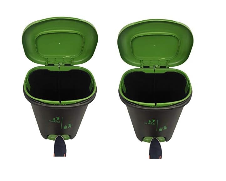 Image of Cello Plastic Pedal Step-On Garbage Dustbin 50 Ltr,Green /Green (COMBO)