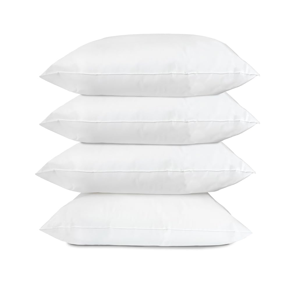 Lancashire Textiles White Hospital Pillow Medical Grade Wipe Down Easy Clean Pillow – Hollowfibre Filled Pillows For Nursing Homes, Hospitals And Children’s Bed - 20" X 30" (4 Pack, 74Cm X 48Cm)