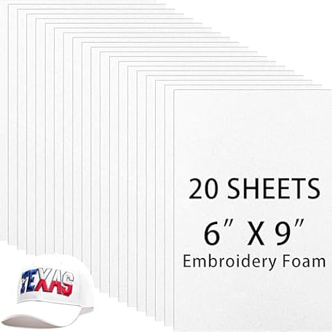 Innconee 20 Pcs 3mm Embroidery Foam EVA Foam Sheets for 3D Embroidery Arts and Crafts, DIY Projects, Hand Sewing, Quilting, Hats, Cosplay Costumes, Pillows(White,6 x 9 Inch) Cover
