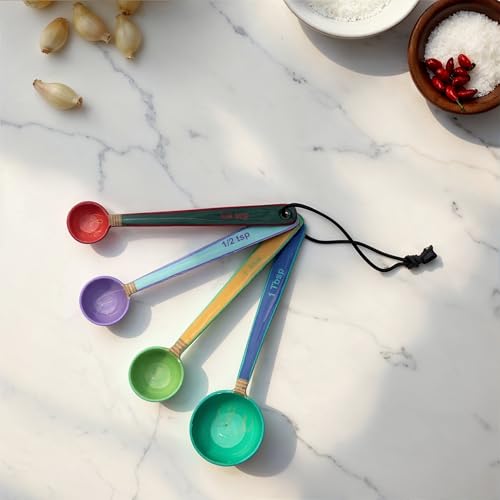 Creative Co-Op 4-Piece Stainless Steel Measuring Spoons with Leather Tie, Multicolor by Creative Co-Op - Image 8