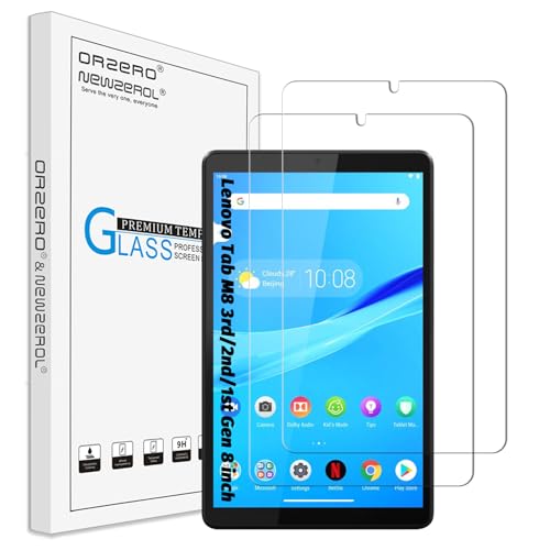 Image of Orzero (2 Pack Tempered Glass Screen Protector Compatible for Lenovo Tab M8 3rd /2nd /1st Gen 8 inch, Protector De Pantalla 9 Hardness HD Anti-Scratch Full-Coverage (Not for Tab M8 4th 2023)