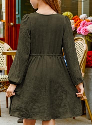 blibean Tween Girls Smocked Dresses Semi Formal Outfits with Pockets Size 6-15 Years2