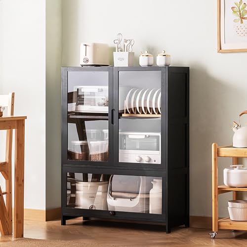 Armoire de rangement de cuisine multifonctionnelle étagère solide au sol