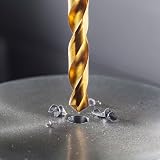 QUARKZMAN 4 szt. 1/4" zestaw wierteł sześciokątnych 4 mm tytanowe wiertło M35 wiertło spiralne ze stali szybkotnącej długość 94 mm długie, w pełni szlifowane do drewna
