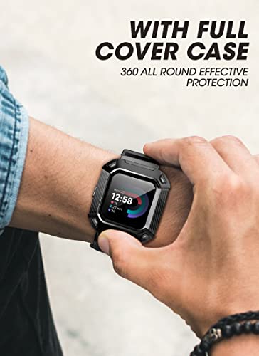 SUPCASE [Unicorn Beetle Pro Series] Watch Bands for Fitbit Versa 4 / Fitbit Versa 3 / Fitbit Sense 2/1, Protective Replacement Wristband Case Band - Black