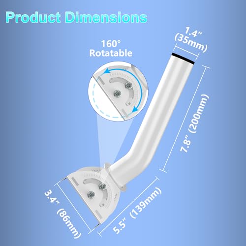 Image of Universal Wireless Bridge Mount | Pole & Wall-Mounted Antenna Mast for Outdoor Antennas, Starlink Extender, Weather Stations & WiFi Extenders | 1.36'' Diameter x 11'' Length