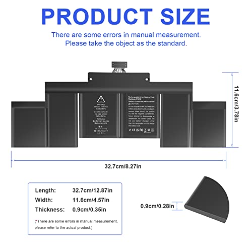 Image of ASUNCELL A1398 Laptop Battery Replacement, EMC 2745 2881 2909 2910, fits A1494 A1618, Compatible with MacBook Pro 15 inch Retina (Late 2013 Mid 2014 Early 2015) [11.36V /99.5Wh]