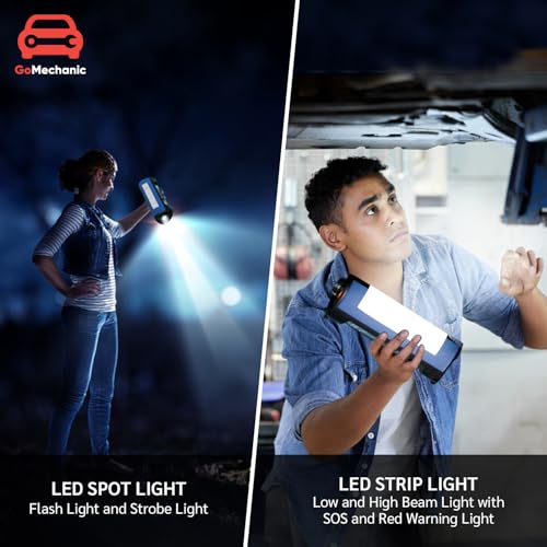 Image of GoMechanic Portable Jump Starter for Car Battery | 10000mAh | Car Battery Jump Starter & Tyre Inflator | 1000A Peak Current | 5L Petrol & 3L Diesel Engines | 150 PSI Air Pump | LED Light & Power Bank