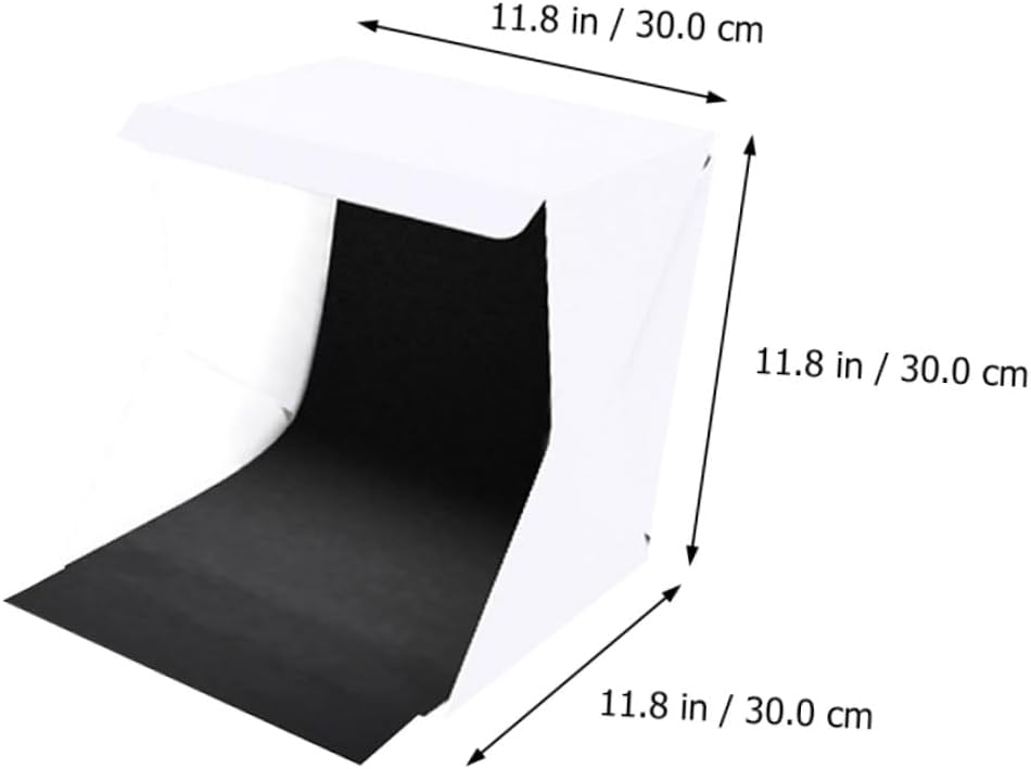 OSALADI Portable 30cm Photo Light Box LED Light Tent with Black and White Backdrops, Small Business Photography Shooting Tent for Product and Jewelry Photography