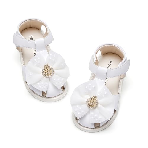 Image of Felix & Flora Toddler Girls Sandals Soft Rubber Princess Flat Shoes Flower Girl Shoes
