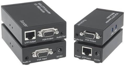Amarvga 1x1 Extender Over Cat5e/6 with Audio up to 1,000ft (300m) Rack or Under-desk Mountable (Vgaextx1)
