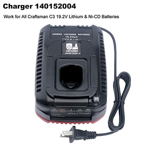 Gonocop 4B9721F0-CDFB-4B7F-A0F7-C50B8135B8FD 19.2V C3 Charger Replacement For Craftsman 19.2 Volt Lithium-Ion & Ni-Cad Battery Charger 140152004 Diehard Xcp Battery 1425301 1323903 130279005 11375 11376 315.Pp2011 thumb #1