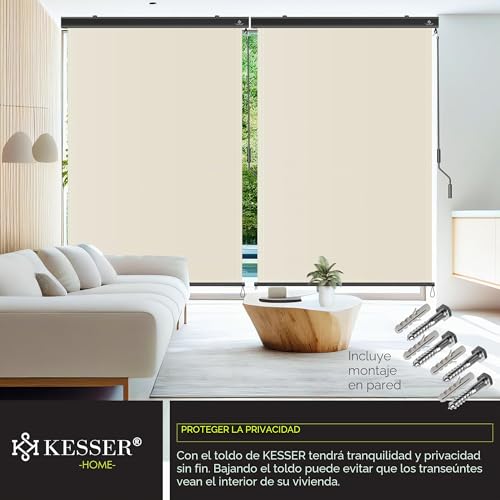 Toldo exterior vertical KESSER para evitar miradas vecinas y calor sofocante en balcón 6