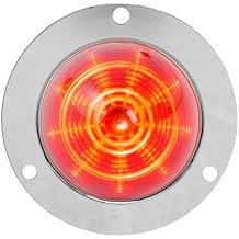 Grand General 79305 LED Light 2.5" Beehive Red/Red with Clear Plastic Rim and Pigtail, 1 Pack