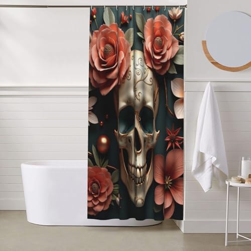 Rideau de douche lavable en machine tissu résistant rose