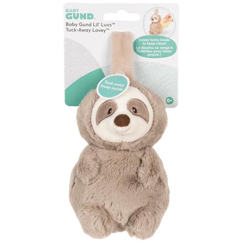 Image of GUND Baby Lil’ Luvs Tuck-Away Lovey, Reese Sloth, Ultra Soft Animal Plush Toy with Built-in Baby Blanket for Babies and Newborns