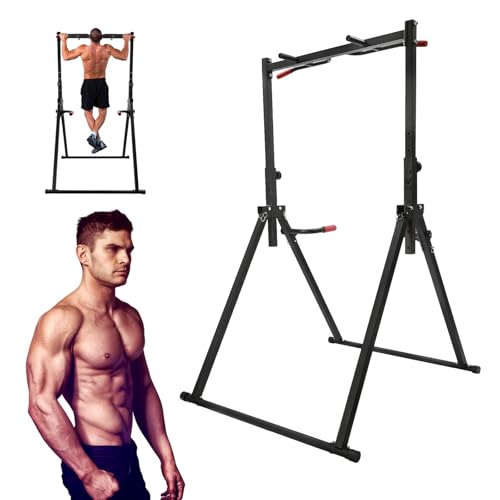 Pull Up Bar, Triangular Pull Up Station with Thickened Pipe Multifunction Adjustable Height Pull Up Bar Freestanding for Home Gym (Max. Load: 200kg/440.92lbs)