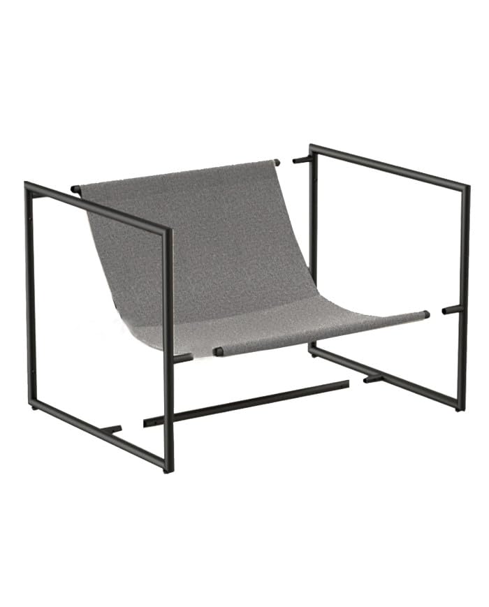 SWEET SOFA® Butaca Jaime – Sofá Individual Sillón Individual de Diseño Moderno, Estructura Metálica Resistente, Cojines desenfundables Color Gris
