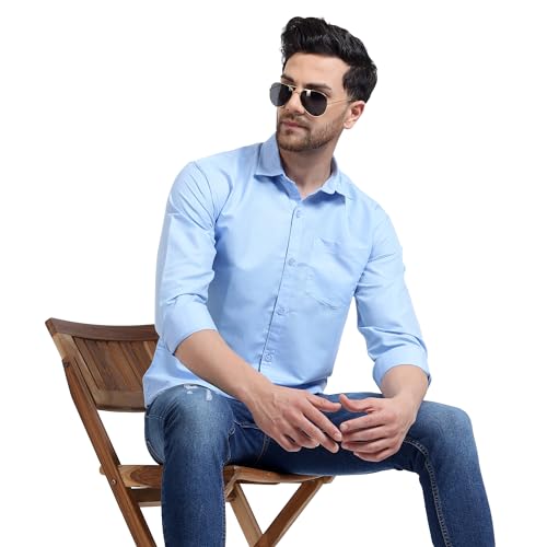 Image of Tee Projekt Premium Plain Cotton Shirt for Men | Cotton Shirt | Casual Shirt | Solid Shirt | Full Sleeves | Formal Shirt