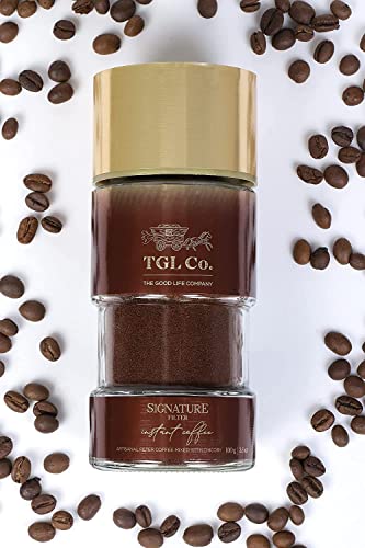 Image of TGL Co. Signature Instant Filter Coffee Powder 100g with Brass Tumbler & Dabara Set | Authentic Filter Kaapi Experience | Premium Coffee Gift Set