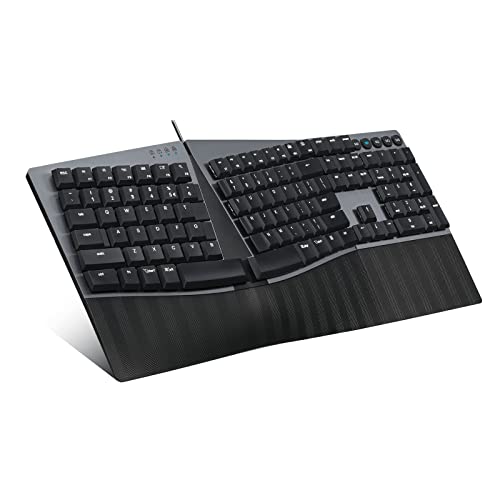 Perixx PERIBOARD-535BR Wired Ergonomic Mechanical Split Keyboard - Low-Profile Brown Tactile Switches - Programmable Feature with Macro Keys - Compatible with Windows and Mac OS X - US English, Black - Image 5