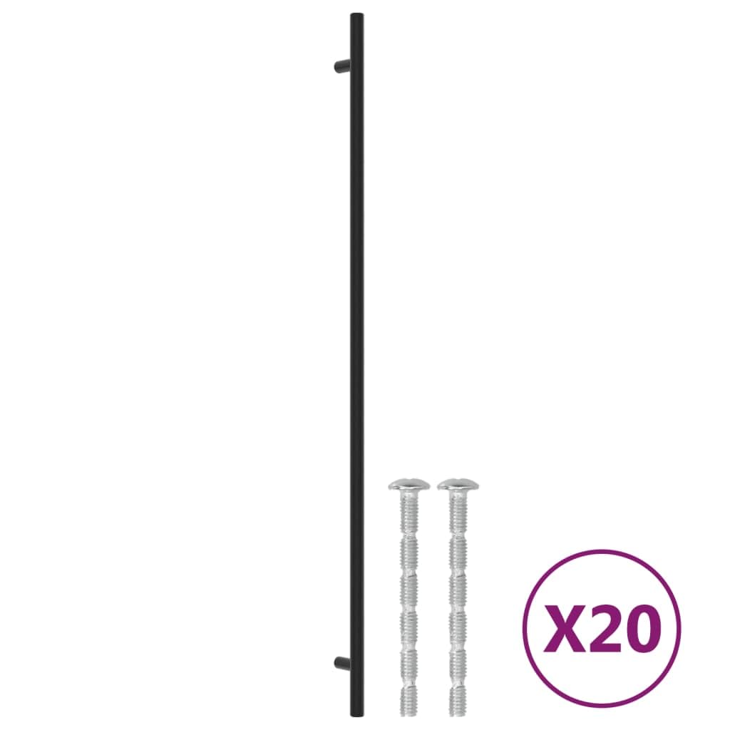 Genérico Tiradores para armarios 20 uds Acero Inoxidable Negro 480 mm,Bricolaje,Accesorios de Bricolaje,Ferretería para armarios,Pomos y picaportes de armarios-3203610
