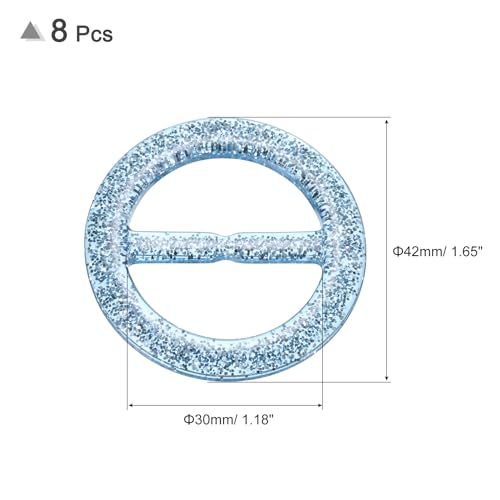 Image of uxcell Plastic Tee Shirt Clips, Round Bling Resin Scarf Ring Buckle, Fashion Tie Circle Clip