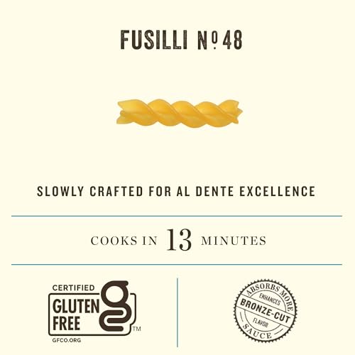 Rummo Fusilli Gluten Free Pasta 12 Ounce (Pack of 2) - Made with Rice and Corn, Absorbs Sauces