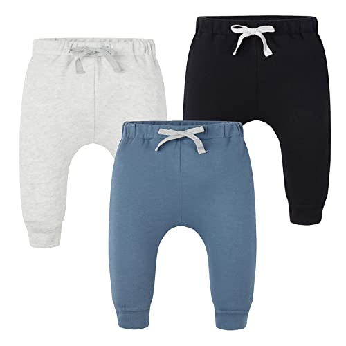 Image of AIUI-HARNSBORN Baby 3 Pack Flexy Pants and Leggings, Infant Boys Girls Tapered Ankle Jogger Pants