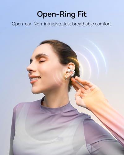 Image of Baseus Bass BC1 Open Ear Earbuds Clip-On Headphones, Open-Ring Comfort with Tri-Curve Snug Clip, Powerful Sound with SuperBass, 4-Mic Clear Calls, IP55 Waterproof, 38H Playtime, Lightweight