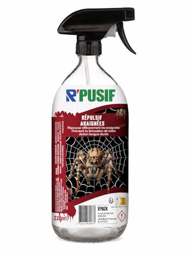 R'Pulsif Répulsif Anti-Araignée Spray – Anti Araignées Puissant pour Maison et Jardin – Protection Longue Durée – Intérieur/Extérieur – Sans...