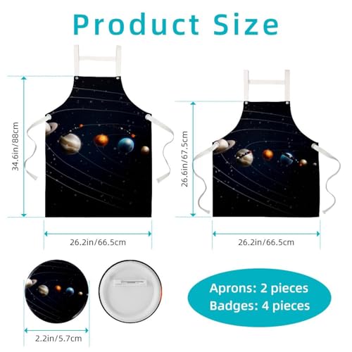 Tablier de serveuse restaurant et bar lot de 2 avec broches espace