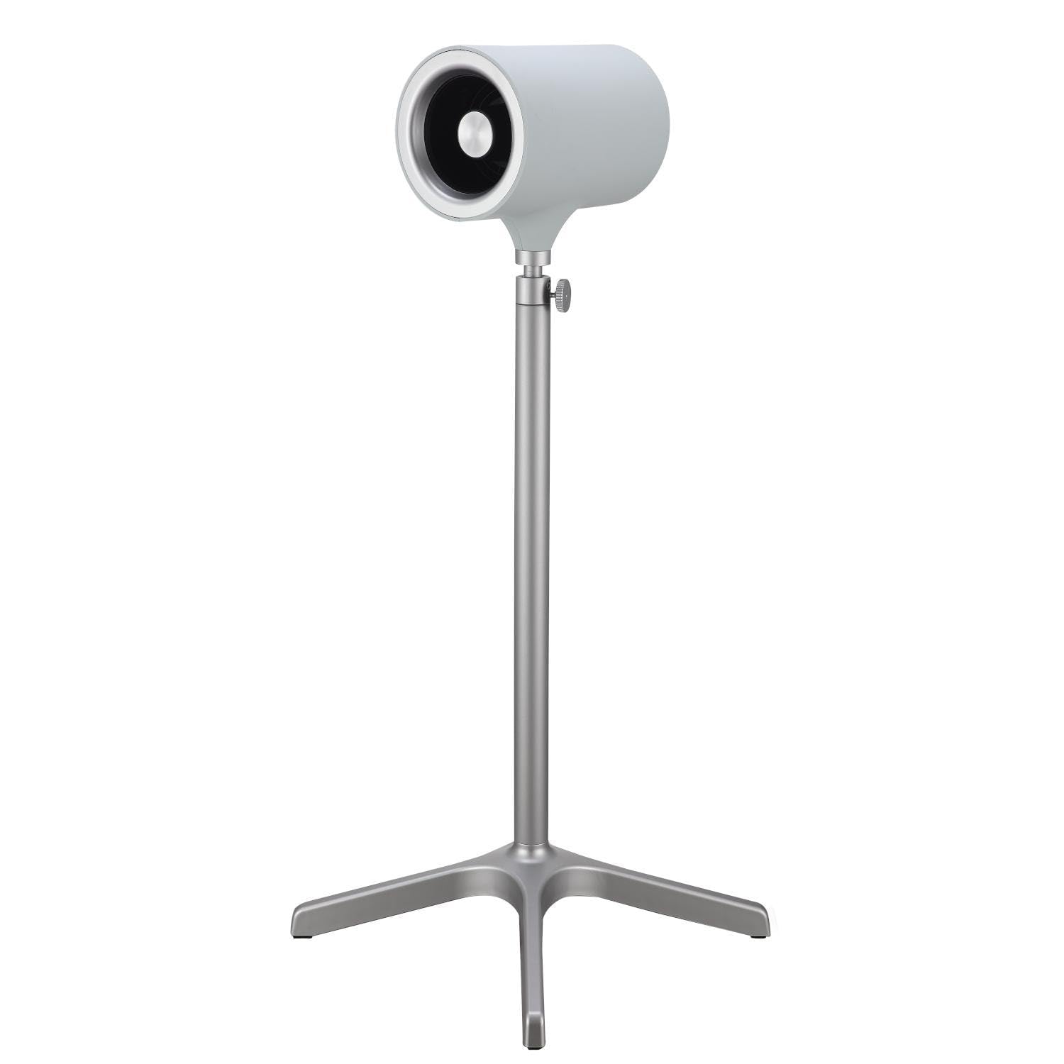 Everdure Pedestal Fan with dimensions and person for scale