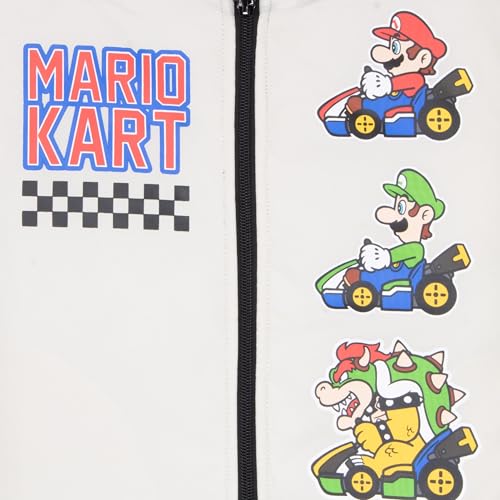 Nintendo Mario Kart Boys Varsity Bomber Jacket Zip-Up Super Mario Graphic Print Jacket for Kids and Toddlers Casual Fashion Coats (Tan, Size 10/12)3
