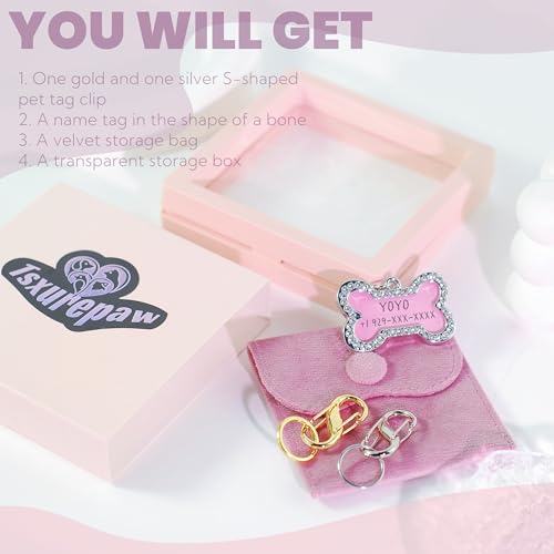 2-Pack-Dog-Tag-Clips-Stainless-Steel-Double-Opening-Pet-Tag-Quick-Clip-with-Tag-Ring-Bone-Shape-Dog-ID-Tag-Metal-Pet-Nametag-Holder-for-Dog-Cat-Collars-Harnesses - Cucciolini Doodles   2-Pack-Dog-Tag-Clips-Stainless-Steel-Double-Opening-Pet-Tag-Quick-Clip-with-Tag-Ring-Bone-Shape-Dog-ID-Tag-Metal-Pet-Nametag-Holder-for-Dog-Cat-Collars-Harnesses