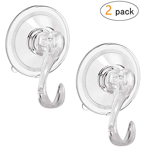 2PCS Wreath Hanger, Suction Cup Hooks with Key Lock, Heavy Duty Vacuum Wall