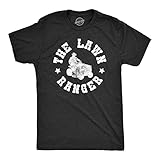 Crazy Dog T-Shirts Mens The Lawn Ranger Tshirt Funny Dad Yard Cutting Grass Tee (Heather Black) - L