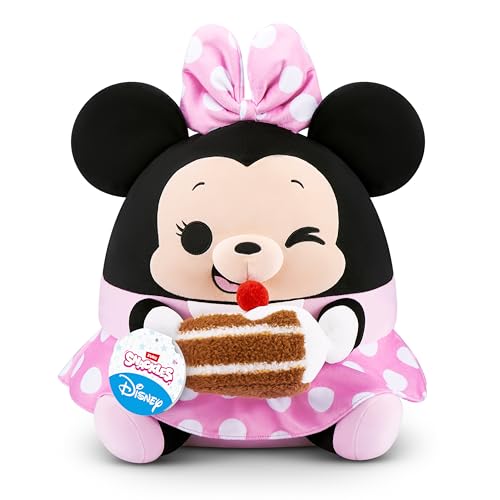Peluche de 35 cm de Personaje Snackles Disney de ZURU, Peluche con Accesorio de Snacks (Minnie)