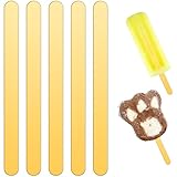 15 Pack Gold Popsicle Sticks, Reusable Acrylic Sticks for Cake Topper, Ice Cream, Dessert, Cake Pop, DIY Crafts (15)