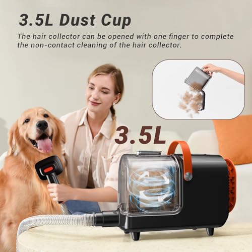 Bunfly Dog Hair Vacuum  Pet Grooming Kit  13000kpa Powerful Suction 99 Pet Hair Removal 35l Capacity 16 Grooming Tools for Dogs Cats  More Home Cleaning Blackorange  Cucciolini Doodles Bunfly dog hair vacuum  pet grooming kit  13000kpa powerful suction 99 pet hair removal 3 5l capacity 16 grooming tools for dogs cats  more home cleaning  blackorange   cucciolini doodles