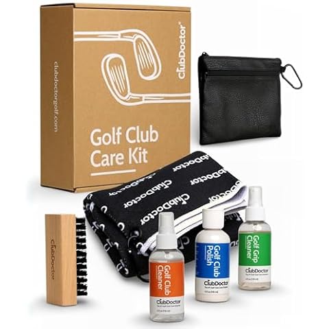 Club Doctor Golf Club Care Kit – Clean, Polish, and Restore Irons, Drivers, Putters – Scratch, Scuff, Rust Remover – Complete Golf Club Maintenance Kit with Grip Cleaner, Club Cleaner, and Polish Cover