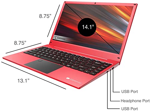 Gateway 14.1" Fhd High Performance Laptop In Red Ryzen 5 Quad-Core Up To 3.7 Processor 8Gb Ddr4 Ram 256Gb Ssd Hdmi Wi-Fi Win 11 #TOP3