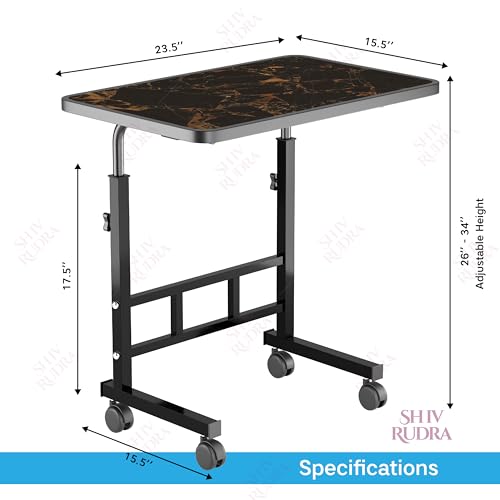 Image of Multi-Purpose Laptop Table, Study Table| Heavy Duty Bed Table| Adjustable for Height, Portable for Office, Work Form Home | DIY Table, Easy to Asembl (Adjustable Golden)